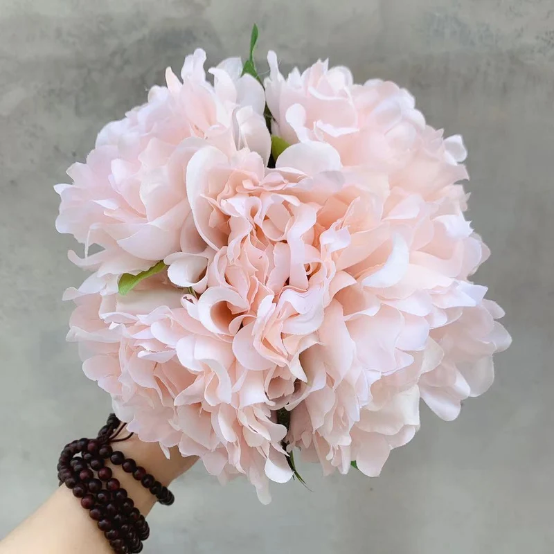 Artificial Floral Bouquet with Lifelike Peonies