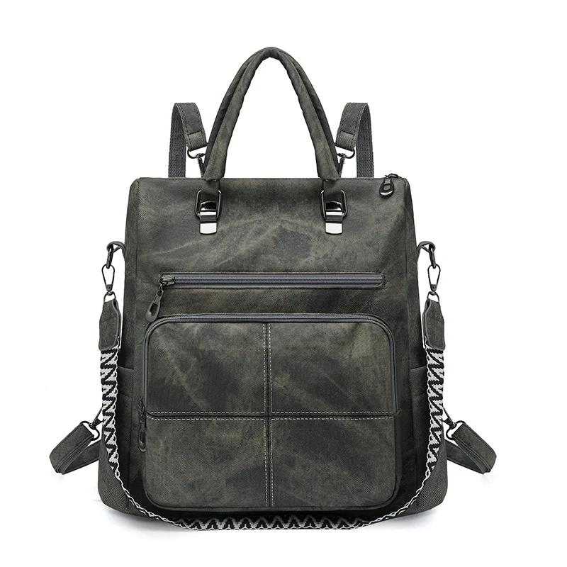 Versatile Multi-Compartment Faux Leather Backpack Stornfield
