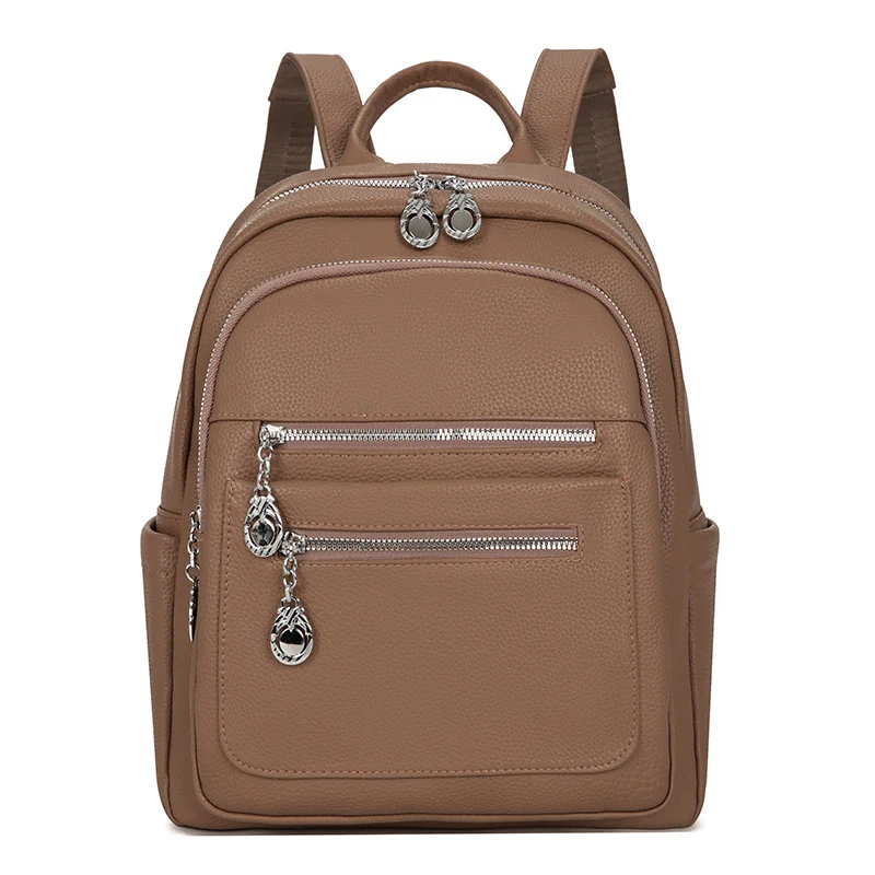 Stylish Multi-Pocket Leather Backpack Stornfield
