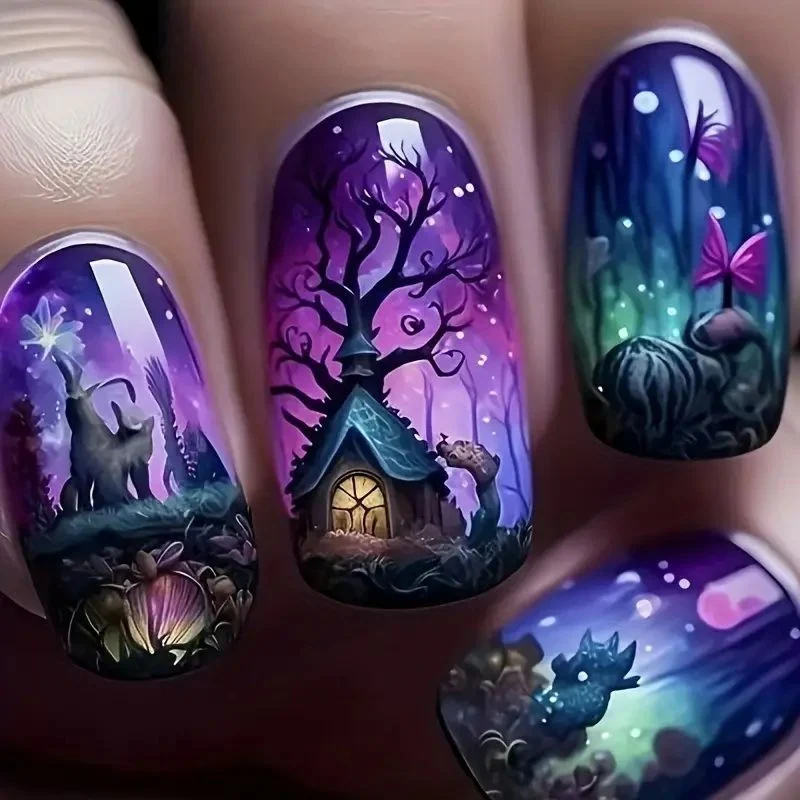 Fantasy-Landschaft-Nagelkunst Karnz