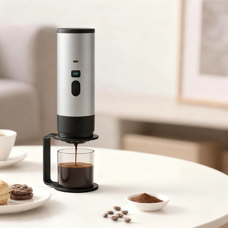 Portable espresso coffee machine with battery, 0.5 L