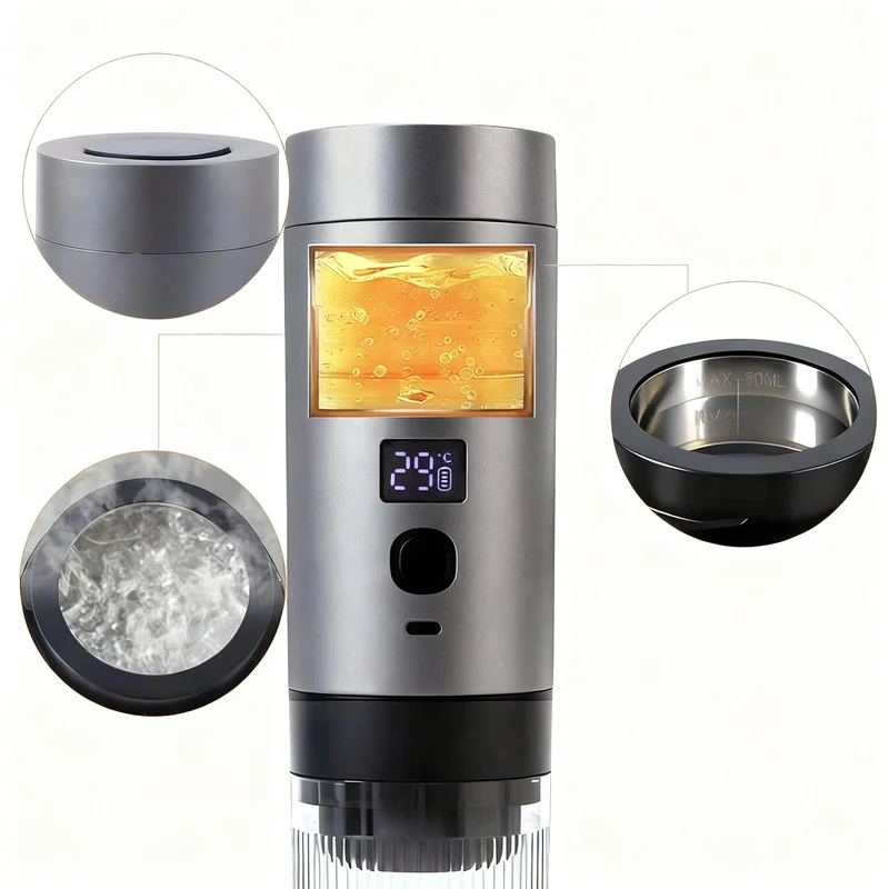 Portable espresso coffee machine with battery, 0.5 L