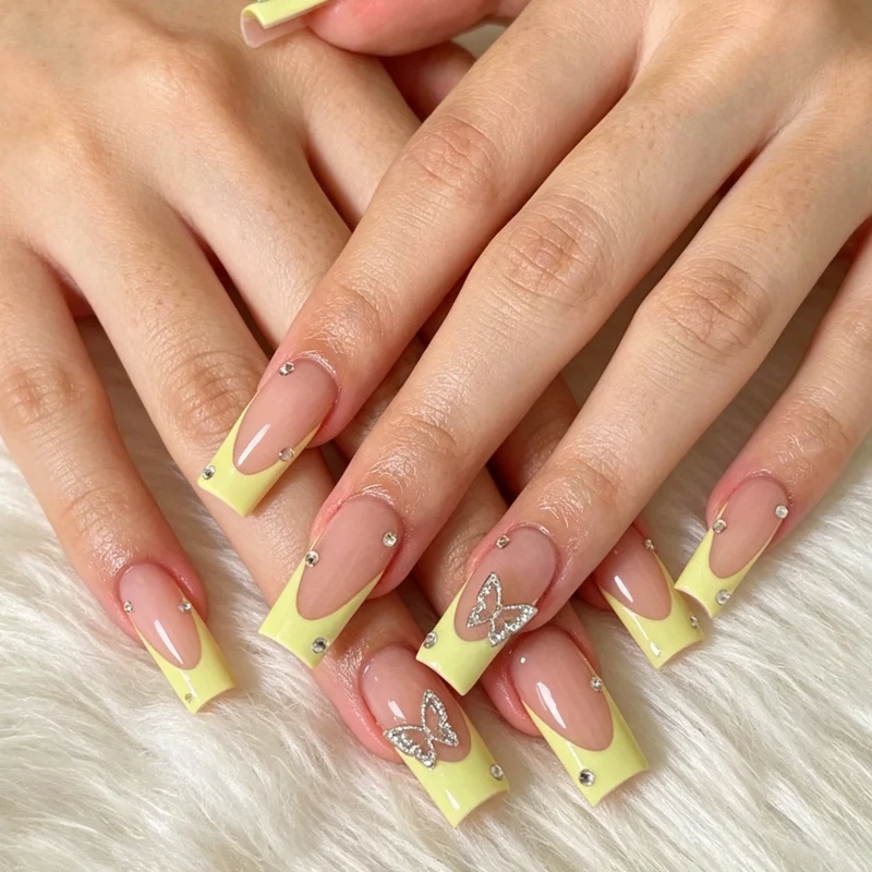 Elegante Schmetterling-Thema Acryl-Nagelkunst-Erweiterungen Karnz