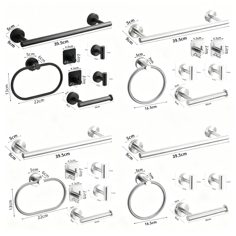 Stainless steel wall hooks, adhesive, bathroom and kitchen