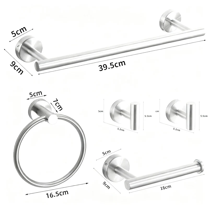 Stainless steel wall hooks, adhesive, bathroom and kitchen