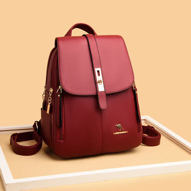 Elegant Multi-Functional Leather Backpack Stornfield