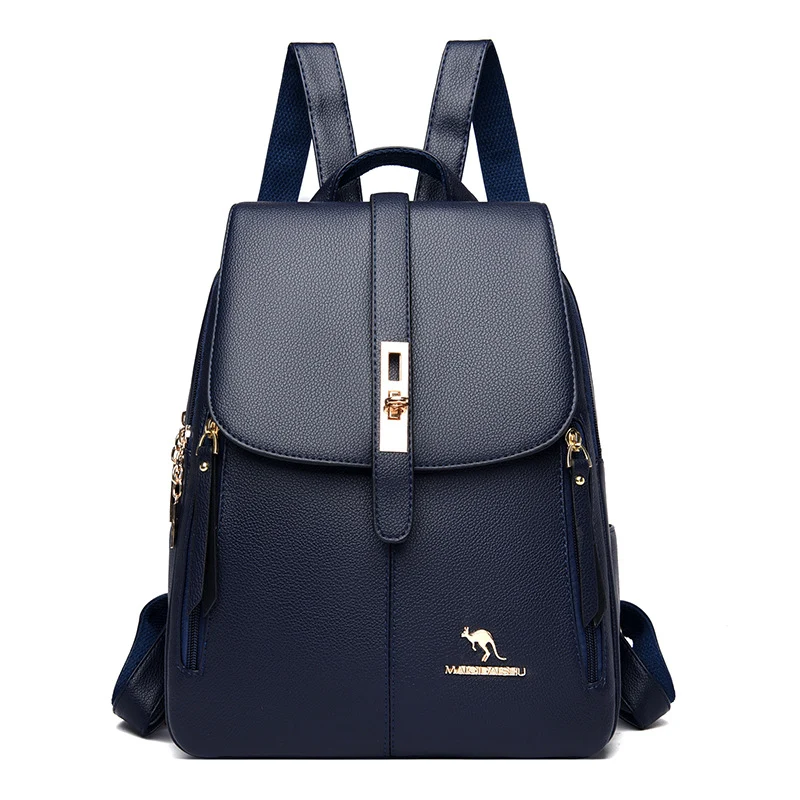 Elegant Multi-Functional Leather Backpack Stornfield