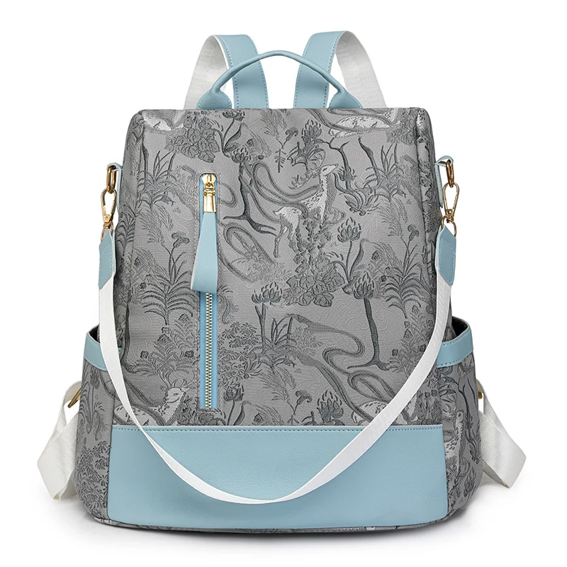 Elegant Floral Embossed Backpack Stornfield