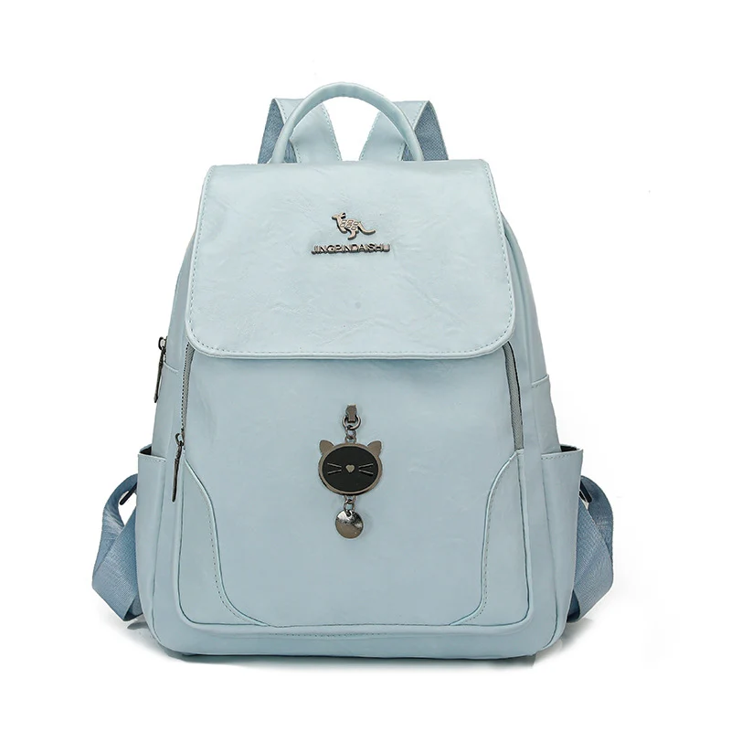 Cute Cat-Themed Leather Backpack Stornfield