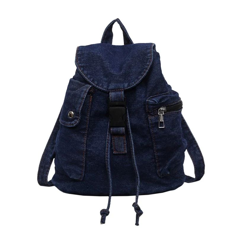 Casual Denim Drawstring Backpack Stornfield