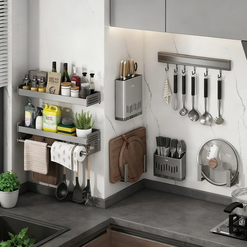 Stainless Steel Kitchen Wall Shelf