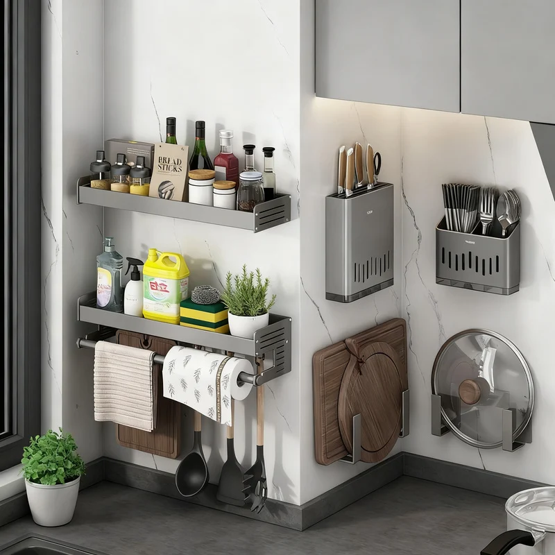 Stainless Steel Kitchen Wall Shelf