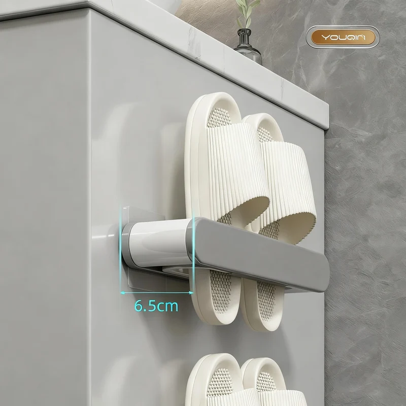Foldable bathroom shoe rack without drilling