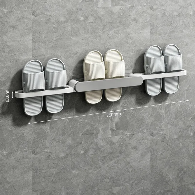Foldable bathroom shoe rack without drilling