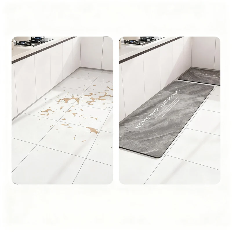 Diatomaceous earth kitchen mat, non-slip and oil-repellent