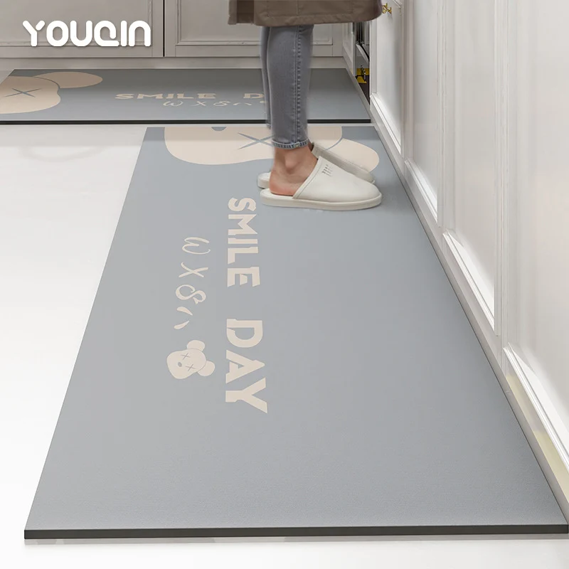 Diatomaceous earth kitchen mat, non-slip and oil-repellent