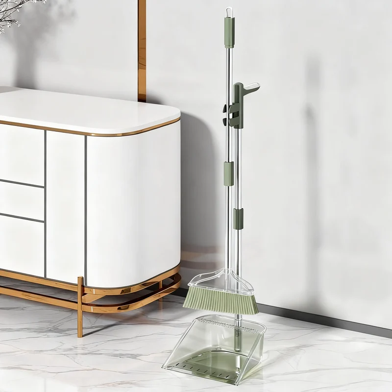 Broom set with scoop and dustpan