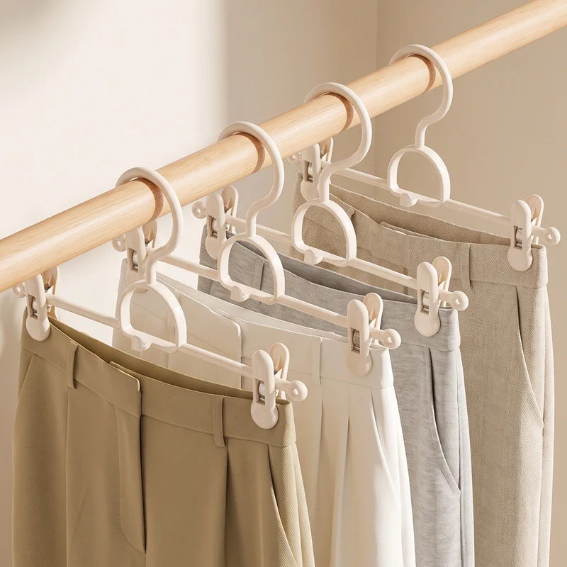 Pants hanger with slip protection, stackable