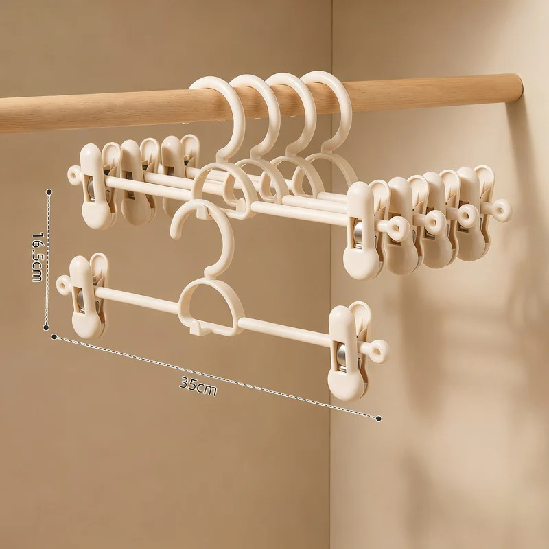 Pants hanger with slip protection, stackable
