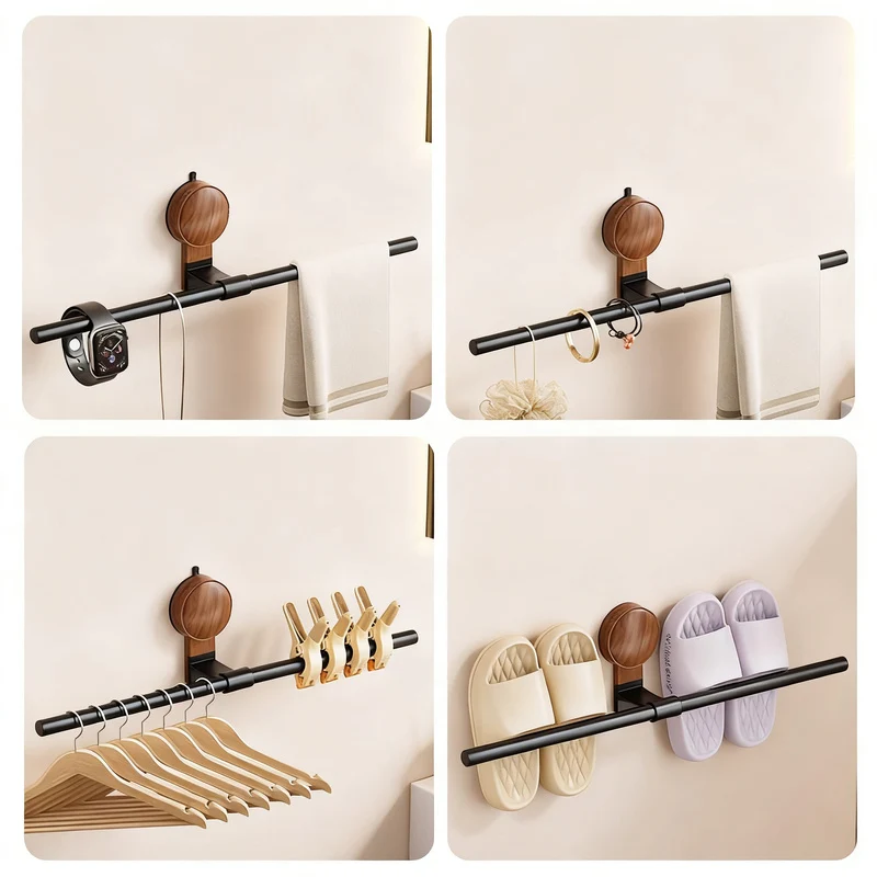 Towel holder made of space aluminum with suction cup