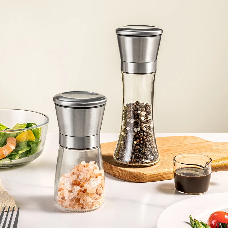 Manual grinder for spices, glass, modern