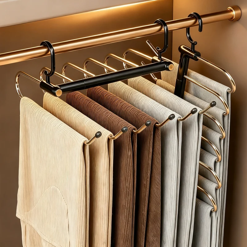 Foldable stainless steel trouser hangers