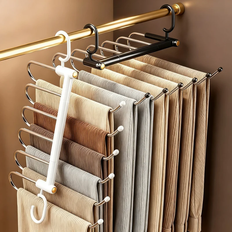 Foldable stainless steel trouser hangers