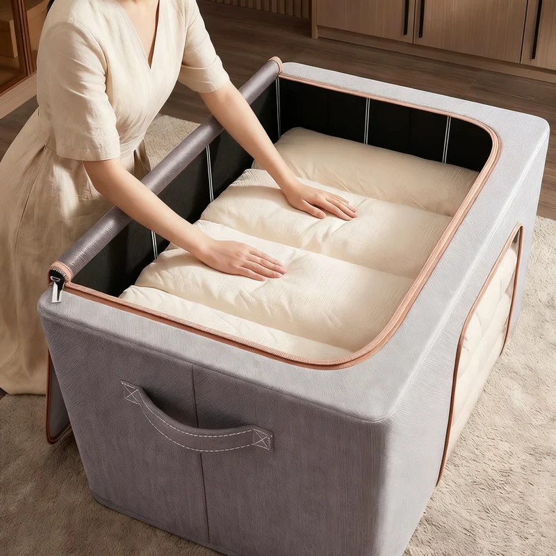 Foldable storage box made of fabric, 50–60 L