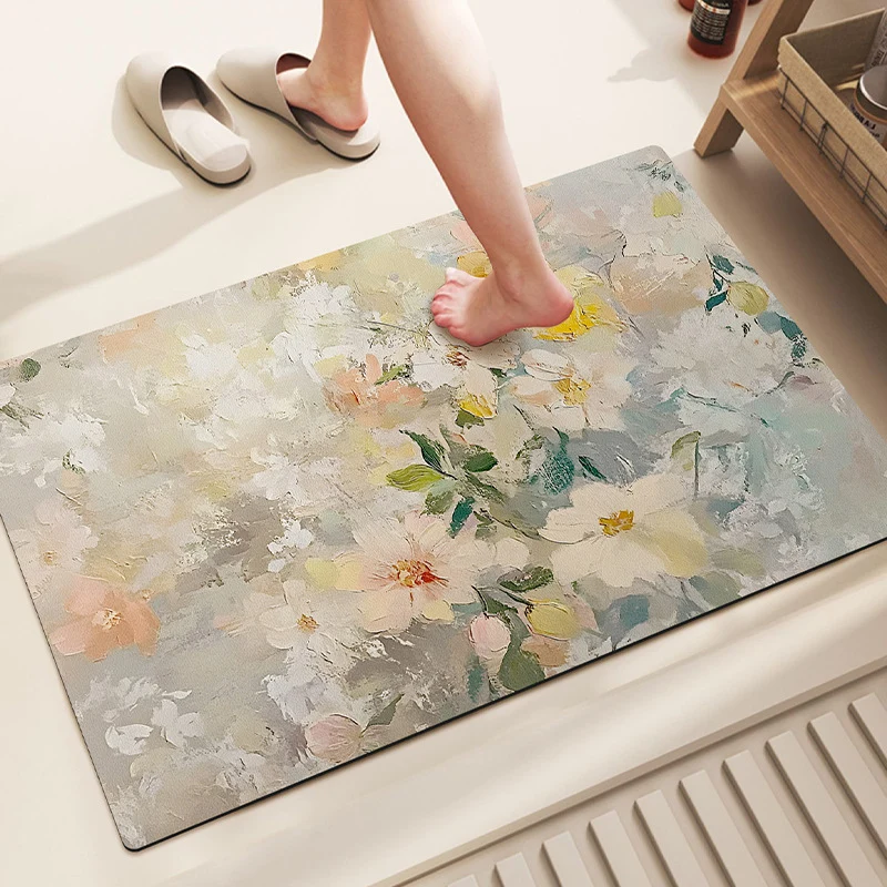 Natur-inspiriertes Blumendesign Badezimmermatte