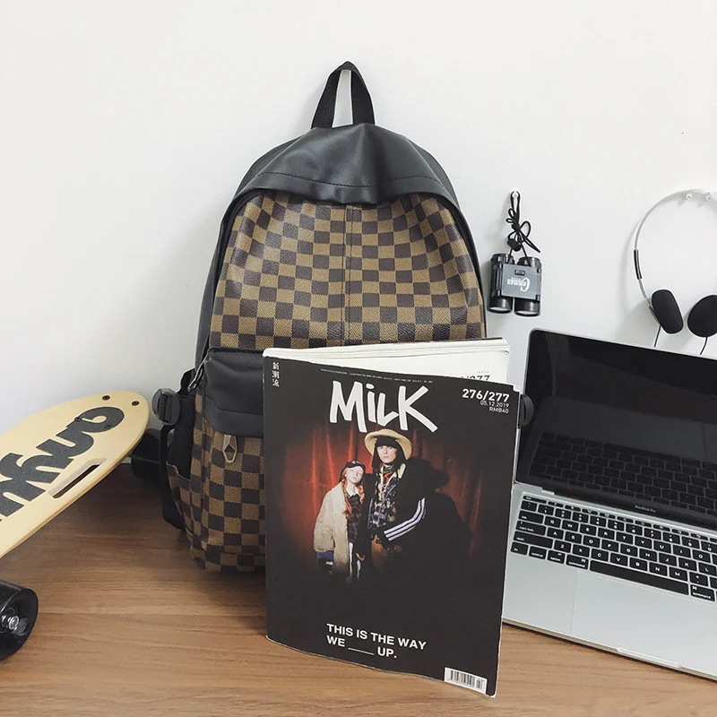 Stylish Checked Pattern Backpack Stornfield
