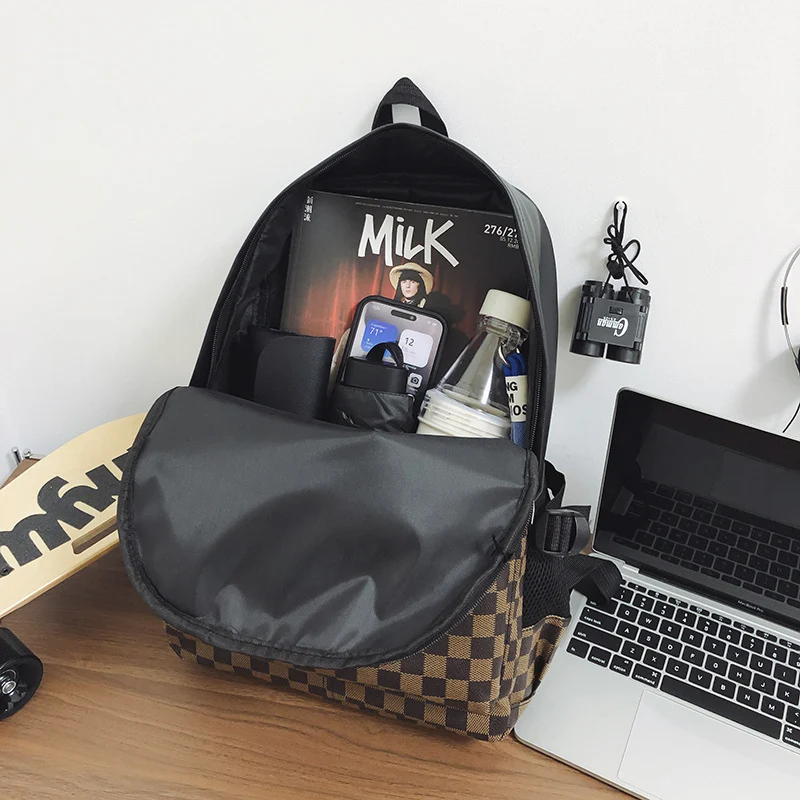 Stylish Checked Pattern Backpack Stornfield