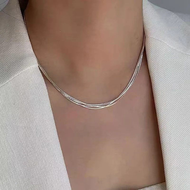 Pearl necklace with silver clasp, pearls 4–12 mm