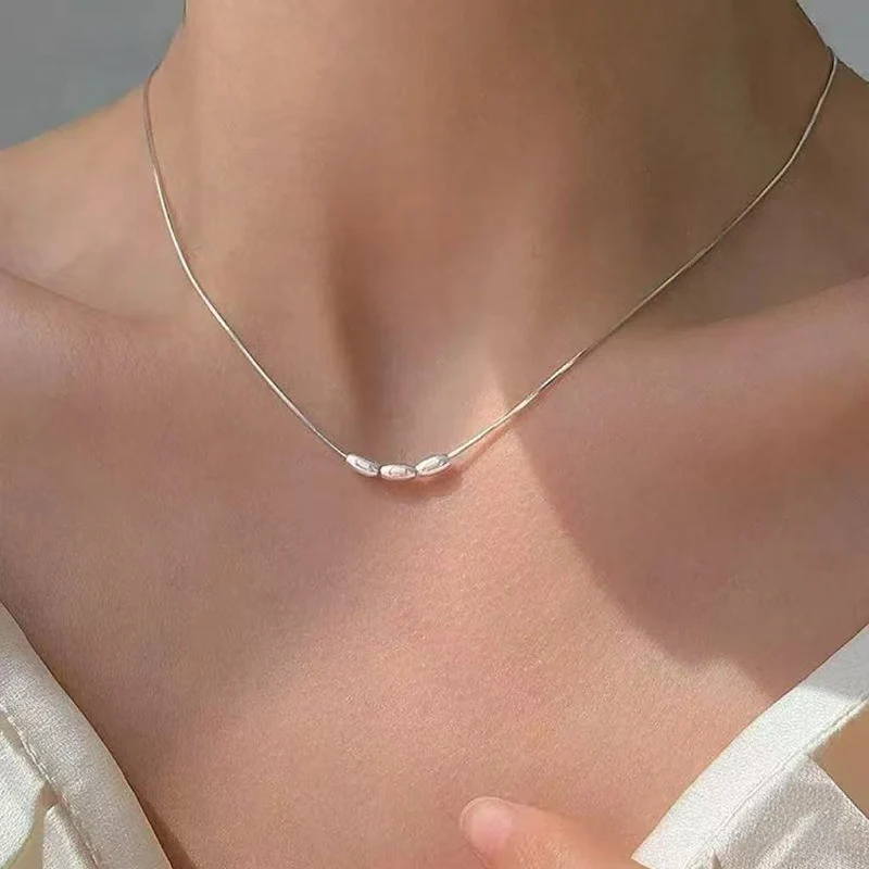 Pearl necklace with silver clasp, pearls 4–12 mm