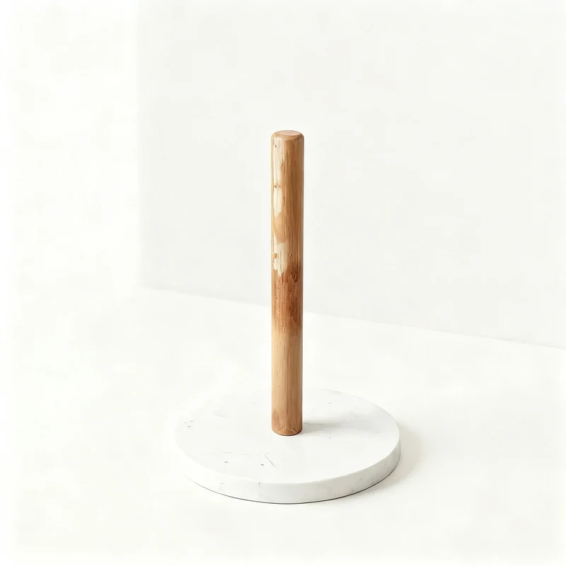 Marble and Wood Paper Roll Holder