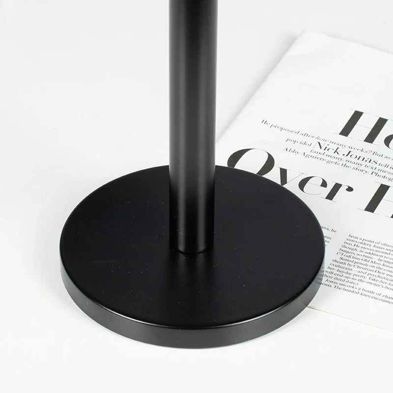 Standing paper roll holder made of stainless steel, black