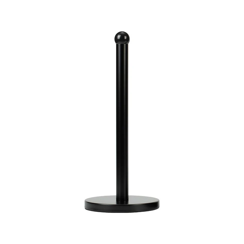 Standing paper roll holder made of stainless steel, black