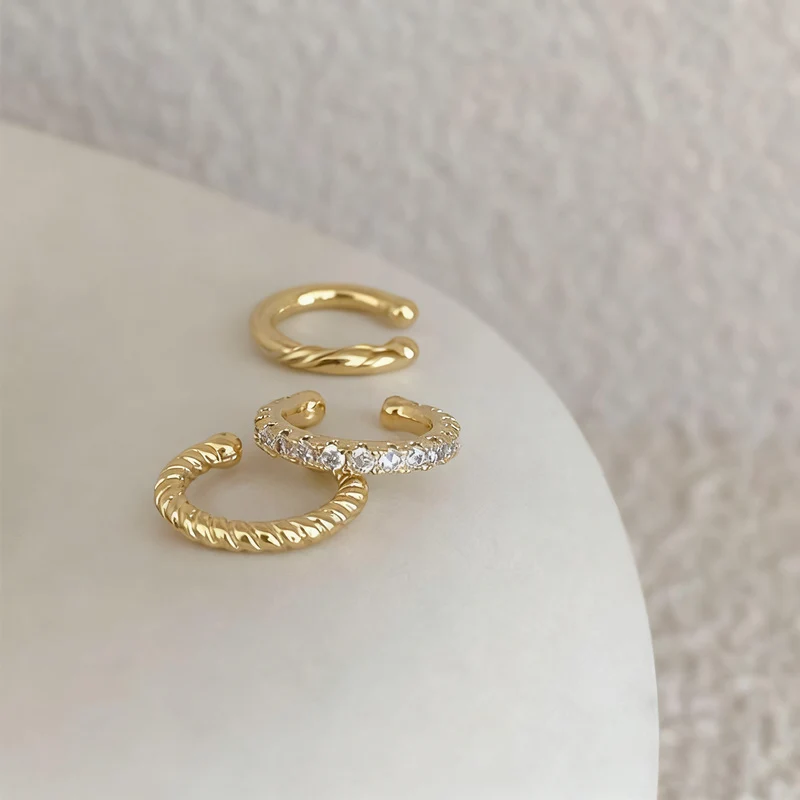 Copper ear clip, geometric design