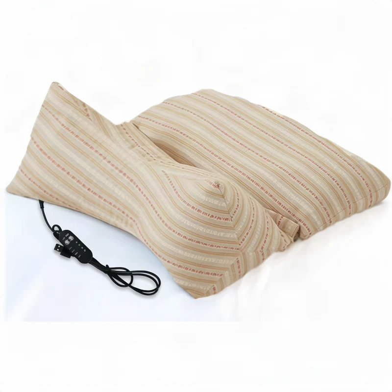 Neck support pillow with buckwheat hull filling