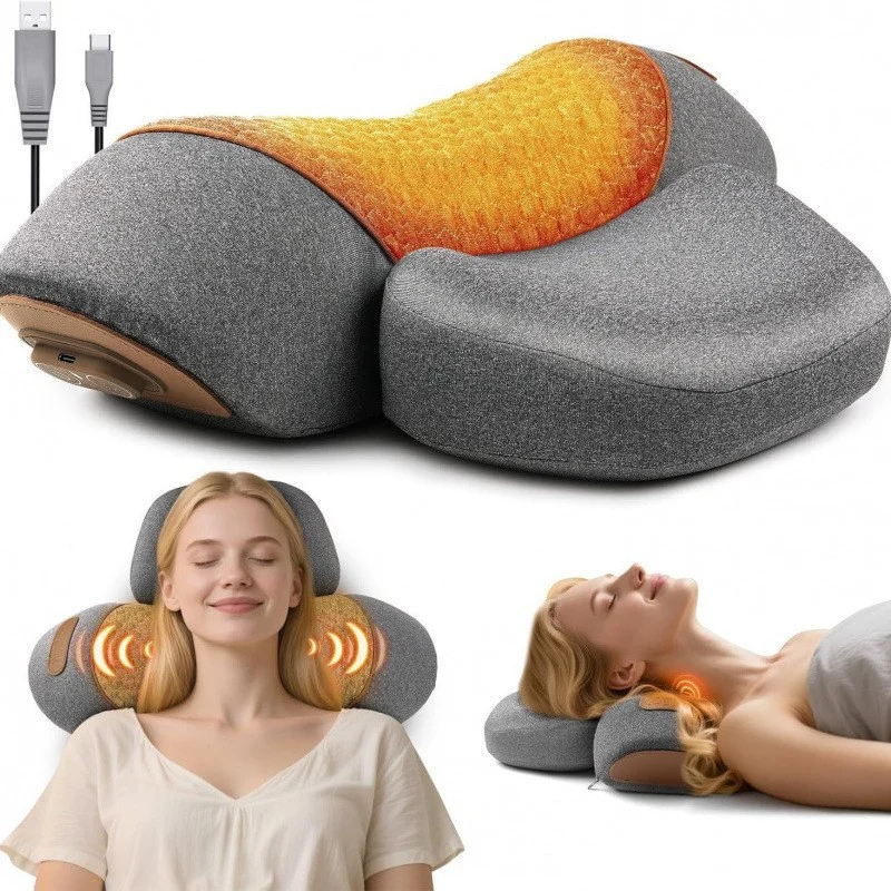 Neck massage pillow with heating function