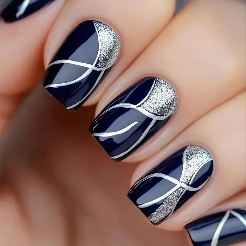 Elegant Glitter French Tip Nail Art Karnz