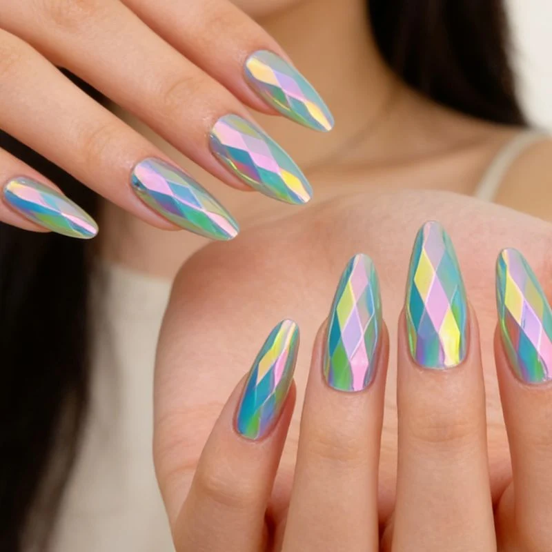 Elegante geometrische Design Nagelkunst Erweiterungen Karnz