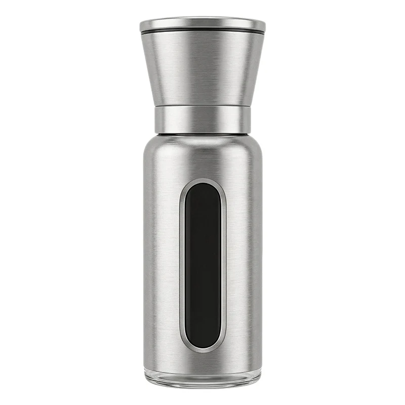 Stainless steel pepper mill with ceramic grinder