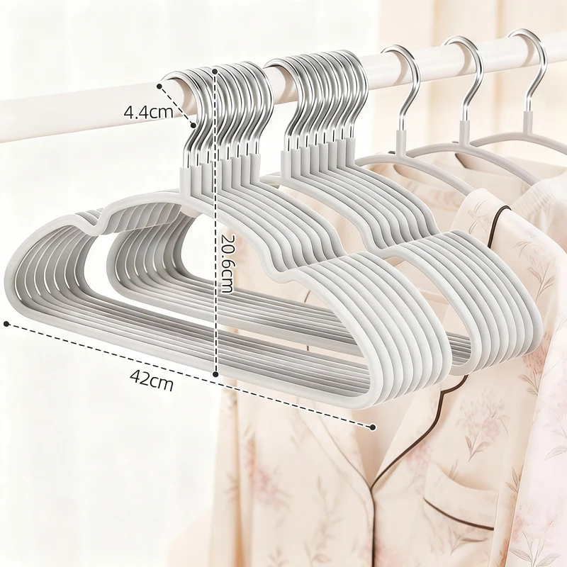 Wide plastic hangers, non-slip, set of 10 or 20