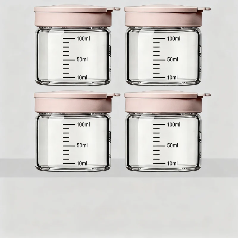 Borosilicate glass storage jar with measurement scale