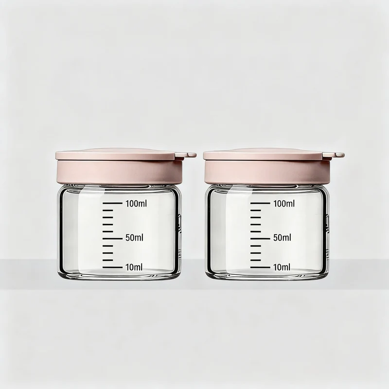 Borosilicate glass storage jar with measurement scale