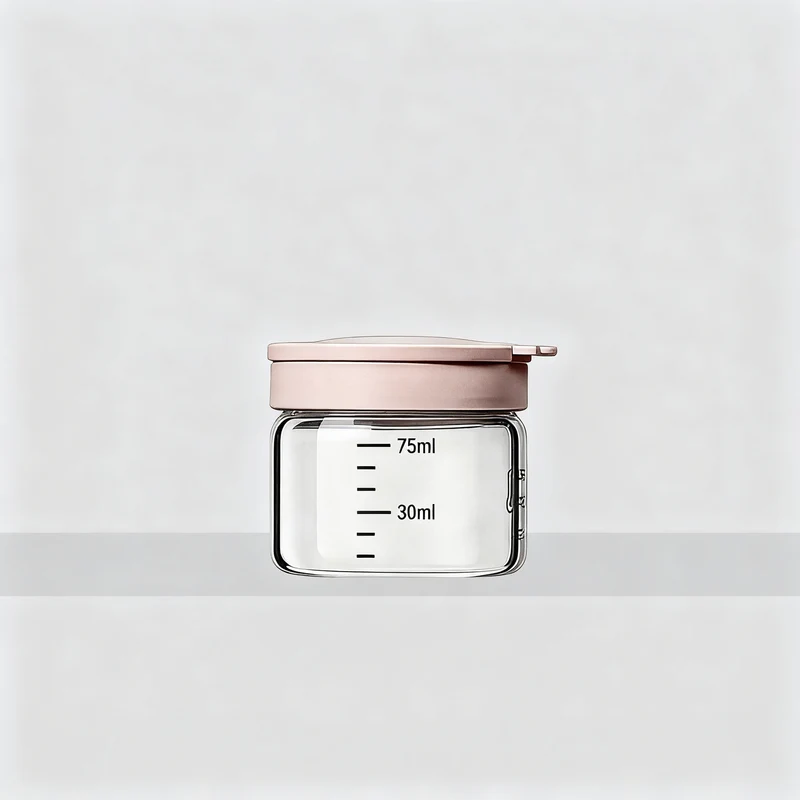 Borosilicate glass storage jar with measurement scale