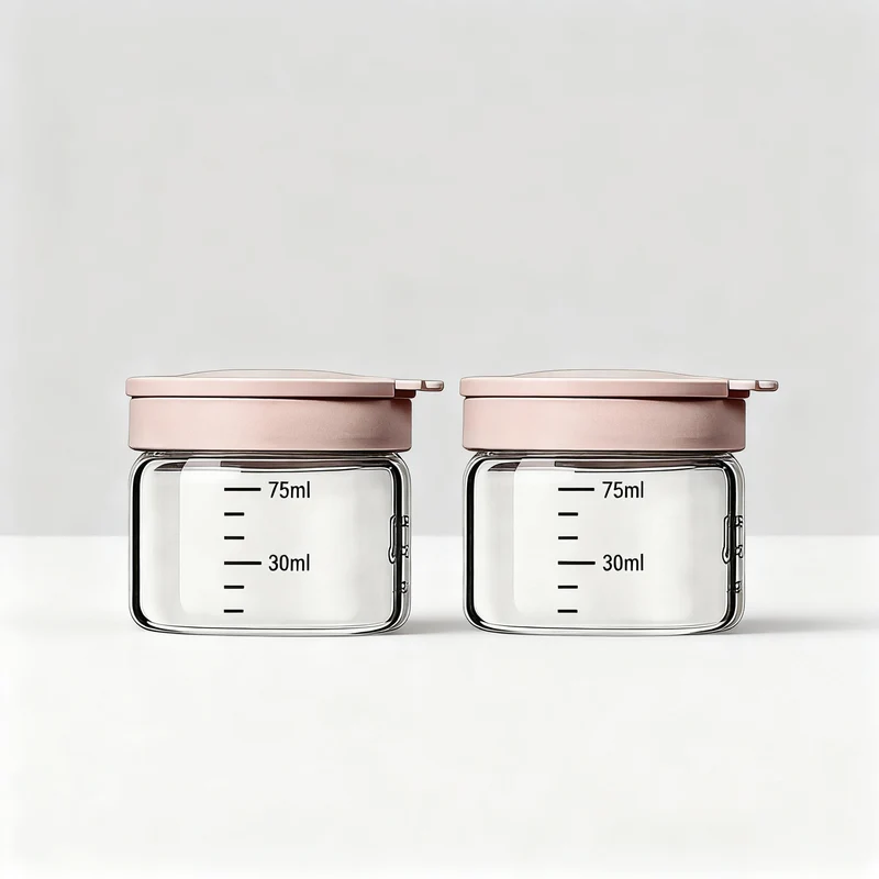 Borosilicate glass storage jar with measurement scale