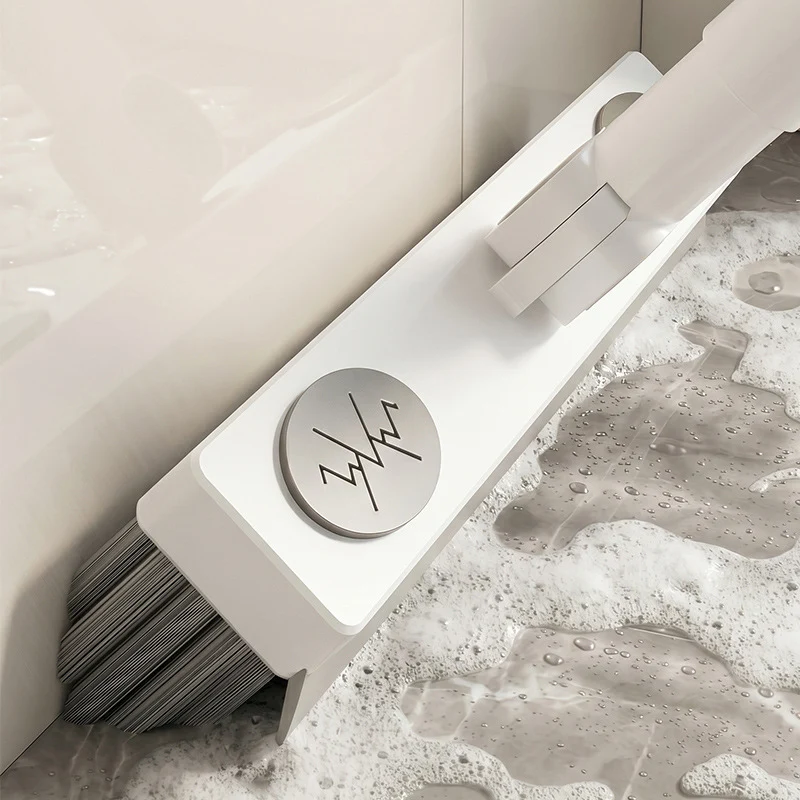 Floor brush with extended handle for joints