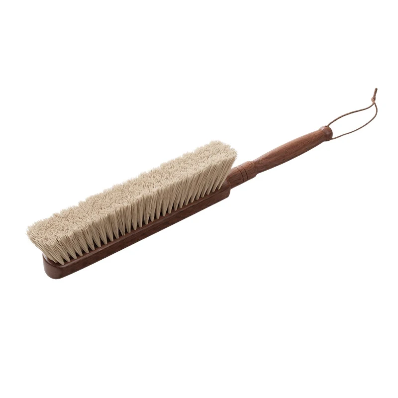 Bed brush with soft bristles and long handle