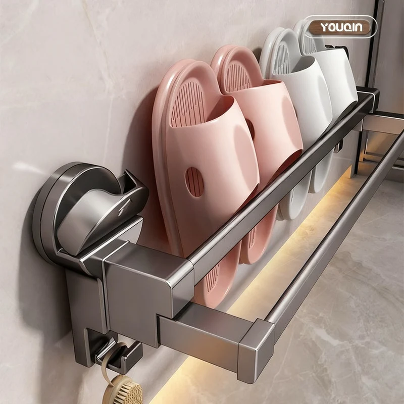 Bathroom slipper holder with suction cup, extendable